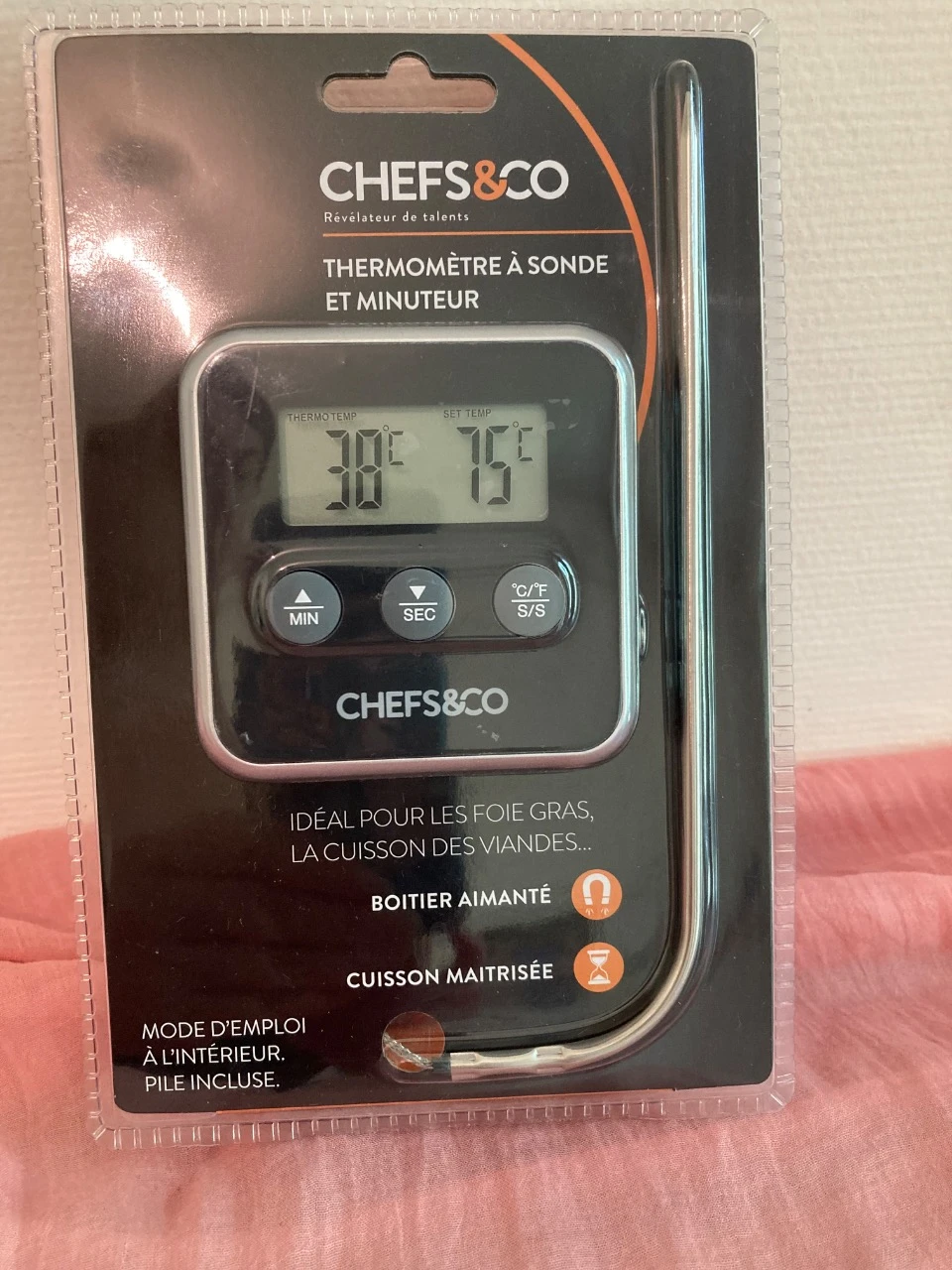 Thermomètre à sonde et minuteur